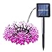 Qedertek Solar Flower String Lights, Cherry Blossom 22ft 50 LED Waterproof Outdoor String Lights for Patio,Lawn,Garden,Holiday and Festivals Decorations (Pink)