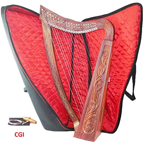 Celtic Harp 22 Strings with Brass Levers with Free Padded Bag and Strings