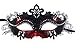 Masquerade Mask Shiny Metal Rhinestone Venetian Pretty Party Evening Prom Mask (Dark red + Black)