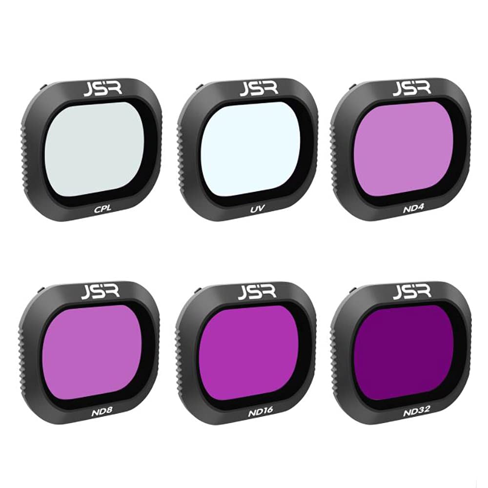 Hsthe Sea 6 Pack Camera Lens Filters Multi Coated Filters Compatible with Mavic 2 pro, Filter High Transmittance Integrated Modeling Frame (ND4 ND8 ND16 ND32 UV CPL)