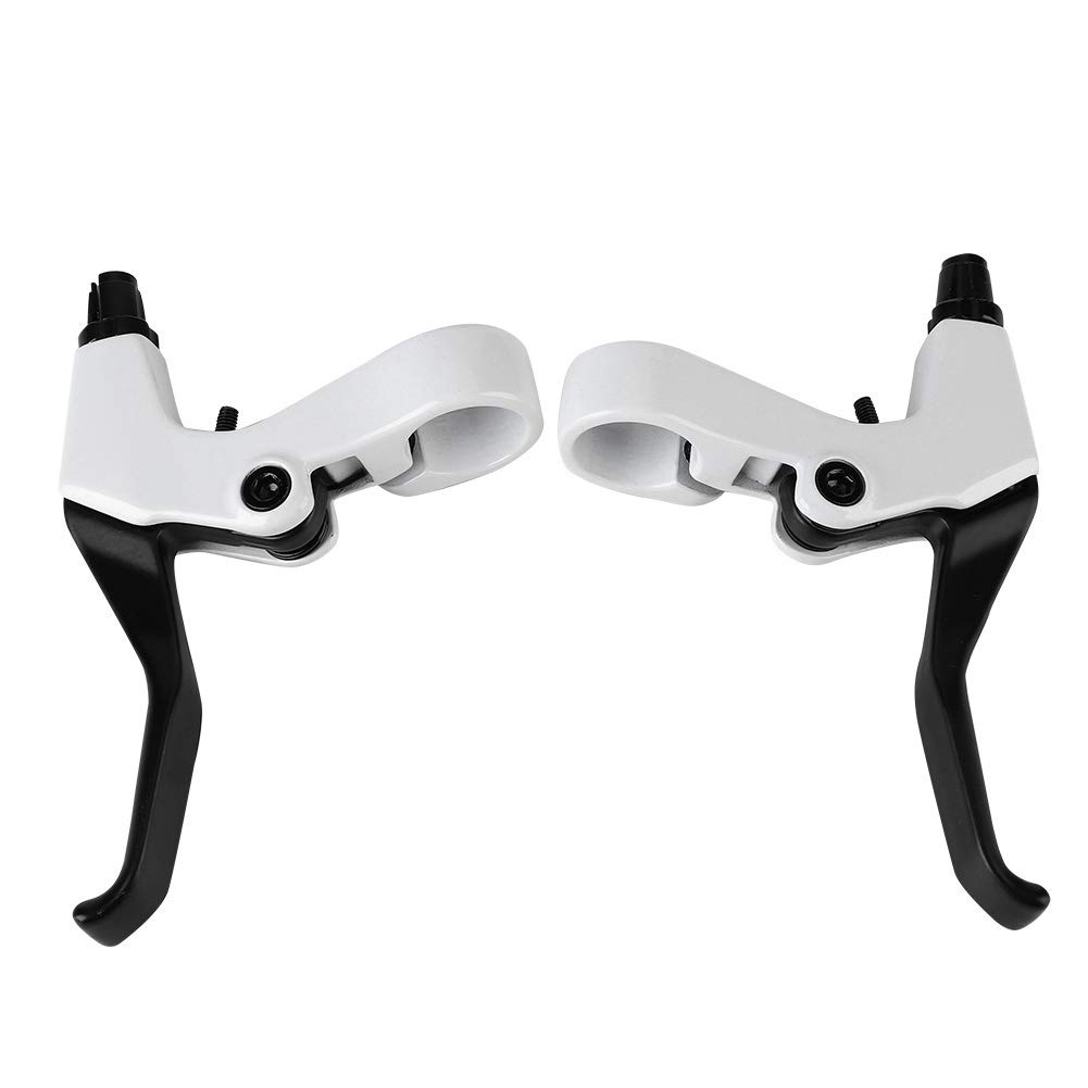 BOROCO Bicycle Brake Lever, 1 Pair Brakes Universal Mountain Bike Anti-Slip Brake Lever Grip Handlebar Bicycle Accessories for Mountain Bike Road Bike, White
