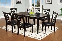 Furniture of America 7-Piece Hearst Rectangular Dining Table and Chair Set, Espresso Finish