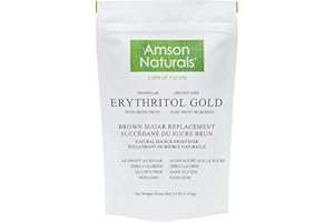 Erythritol Gold 2.5 lb /1.14 Kg / 40 oz– 1:1 Natural Brown Sugar Substitute, Tabletop Sweetener, Zero Calorie, Gluten-Free, N