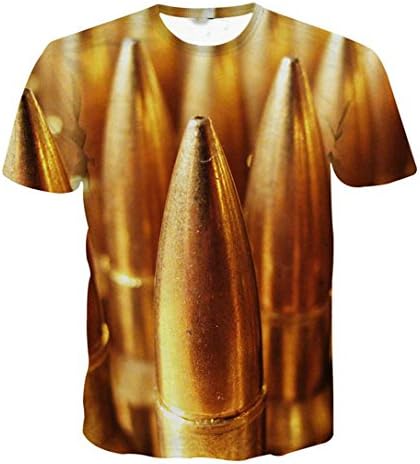GARQEN Men Women T-Shirt Bullet Printed 3D T Shirt Homme Tees/Tops Short Sleeve O-Neck Casual T-Shirts