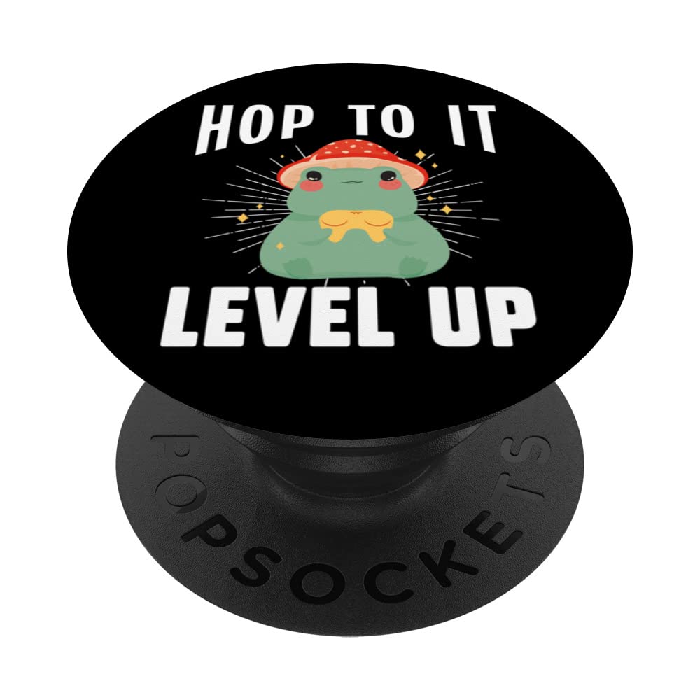 Frog Toad Lover Hop to It, Level Up Gamer PopSockets Swappable PopGrip