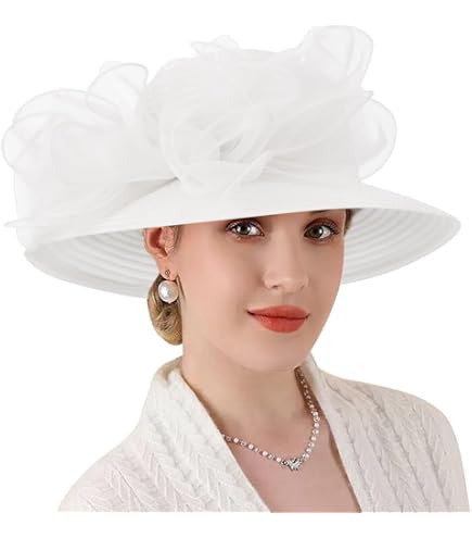 GLAKJGIY Derby Hat for Women Church Tea Party Wedding Cloche  display picture 3