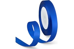 HimBen 5/8 Inch 25 Yards Satin Ribbon Royal Blue, Solid Color Fabric Ribbon for Gift Wrapping, Wedding, Polyester Gift Ribbon for Birthday Party Decoration, Craft, Hair, Floral, Sewing