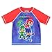 PJ Masks Boys Swim Trunks and Rash Guard Set (3T, Red/Blue)