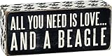 Primitives by Kathy Paw Print Trimmed Box Sign, 2.5 x 6-Inches, Beagle