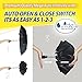 Unbreakable Double Canopy Construction with Teflon Coating Auto Open Close Button (black)