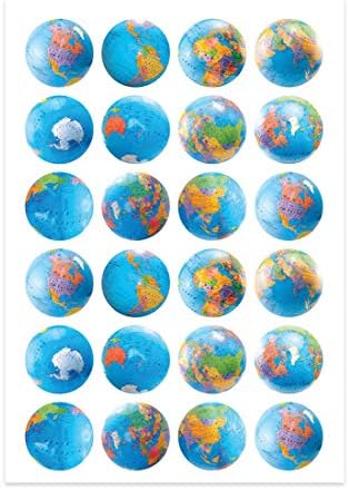 Hygloss Products 18751 Globes Stickers Teaching Material (18751)