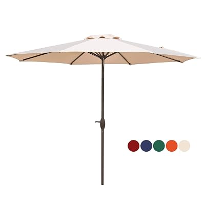 hasle outfitters patio umbrella 9ft table umbrella outdoor market umbrella cattino 9x6FT Umbrella, Waterproof Outdoor Umbrella, with Crank and Push Button Tilt, Fade Resistant UV Protection for Garden Deck Backyard Pool, Anthracite : Patio, Lawn in wind vent ensures stability and keeps you cool on sunny days Hasle Outfitters Patio Umbrella 9ft