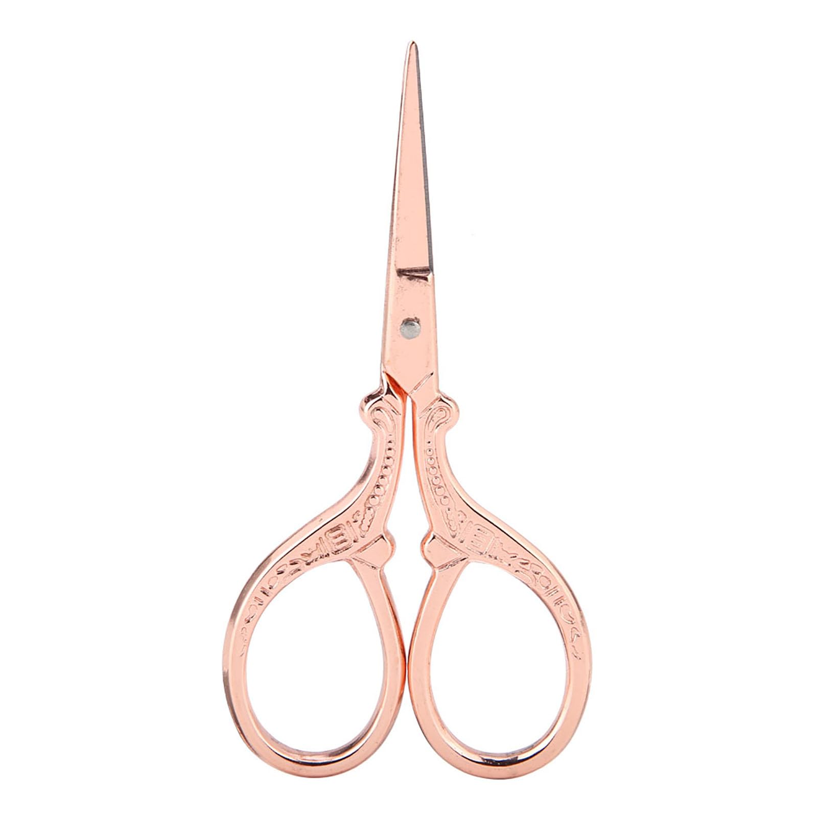 HEEPDD Vintage Scissors, Sharp Cross Stitch Scissors for Dressmakers, Retro Sewing Craft Fabric Scissors for Needlework, Crafting, Everyday Use, Rose Gold