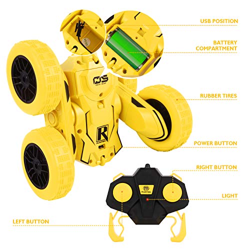 Peradix RC Voiture Télécommandée Voiture Jouets pour Enfant Voitures en 2WD 2.4 GHz Mode 360° Tournant avec Télécommande, Stunt Car Voiture Radiocommandee Voiture de Cadeaux Anniversaire Garçon Fille