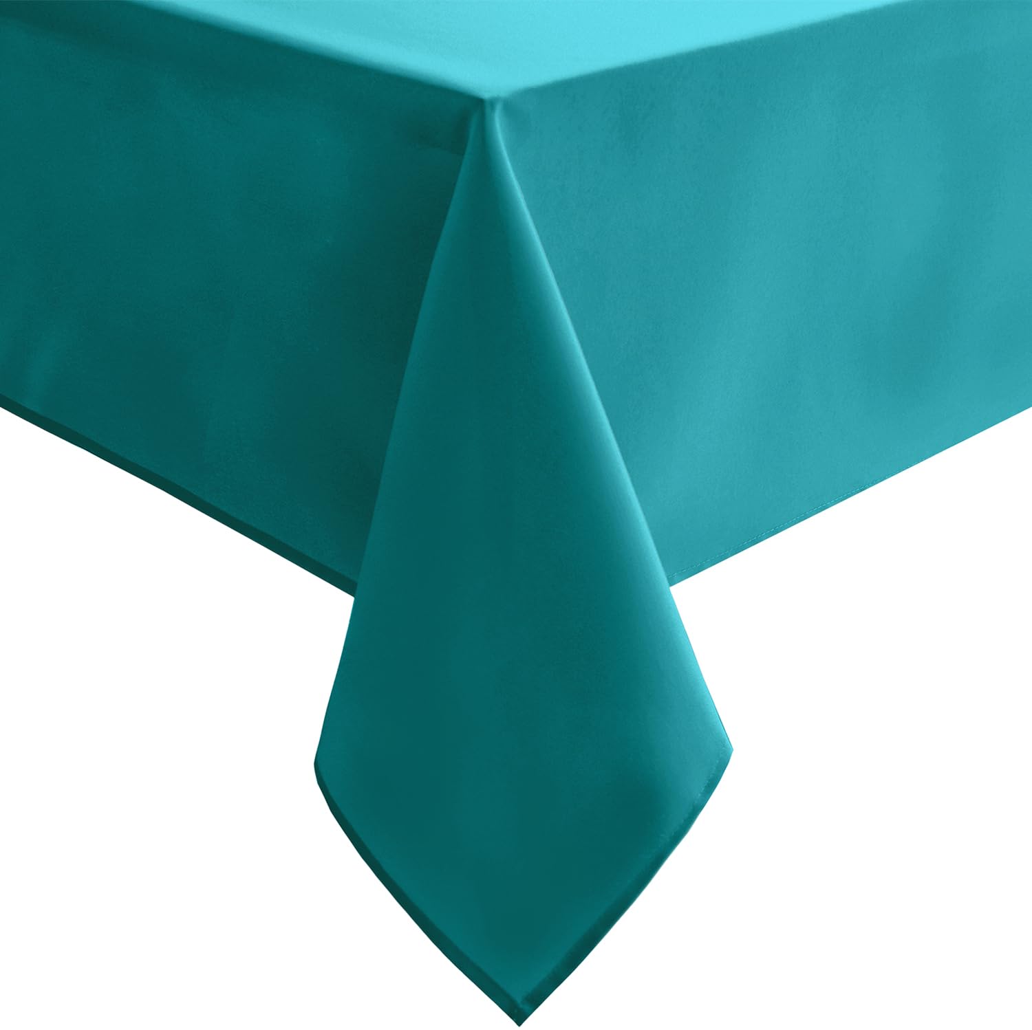 Hiasan Rectangle Tablecloth - Water Resistant and Spillproof Kitchen Washable Polyester Fabric Table Cloth for 6 Foot Tables, 54 x 108 Inch, Turquoise