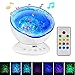 Dinlly Ocean Wave Projector, Touch Sensor 12 LED & 7 Color Night lights with Remote Control Built-in Music Player Decoration Lamp for Projecting Multi-Colored Waves on to Wall or Ceiling(White)