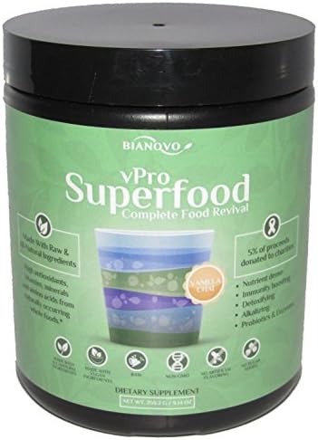 Bianovo Nutrition vPro Superfood, Best Tasting Premium Greens Powder, Vanilla Chai Matcha Green Tea Flavor, 31 serving size bottle (1)