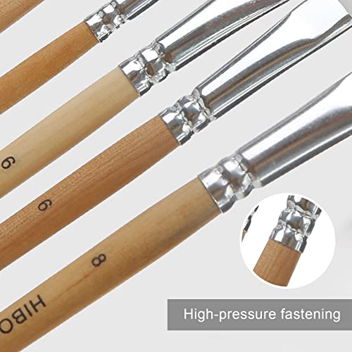 HIBOO Paintbrush Set-10 Art Nylon Hair Artist Painting Brush for Acrylic Watercolor and Gouache Painting
