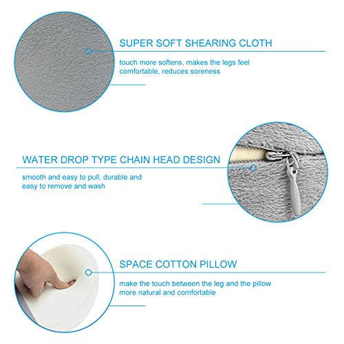 Aocome Knee Pillow for Side Sleepers - Ergonomically Designed for Back Pain, Sciatic Nerve Pain Relief, Leg Pain, Pregnancy and Joint Pain - Memory Foam Leg Pillow (Bonus Sleep Mask) - Thumbnail 3