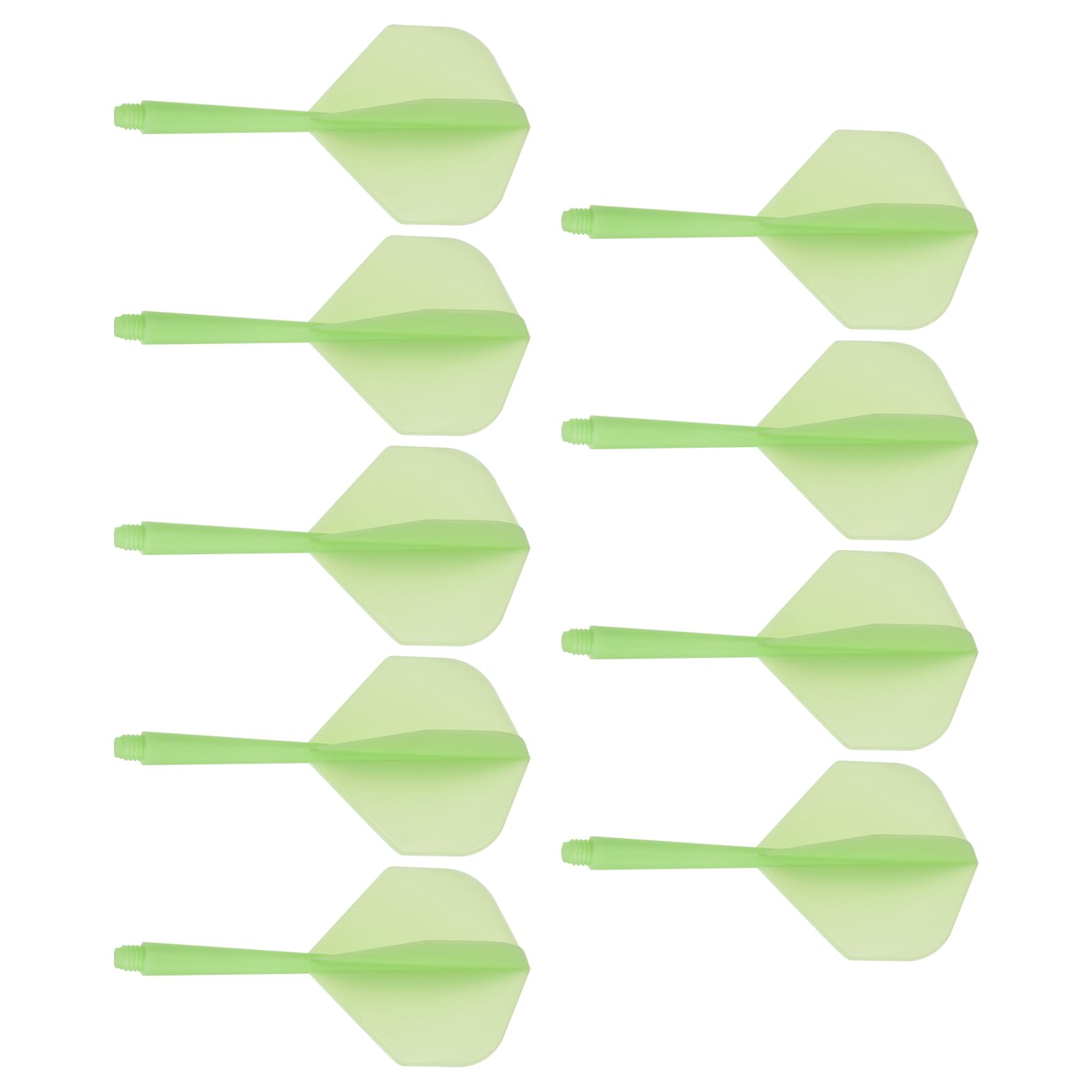 M METERXITY 9 Pack Integrated Dart Shaft and Flights-One-Piece Dart Accessories, Plastic Anti-Break, Apply to Soft Tip Darts and Steel Tip Darts (4.5x5mm, Green)