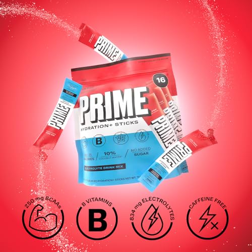 PRIME HYDRATION+ Sticks ICE POP Hydration Powder Single Serve Sticks Electrolyte Powder On