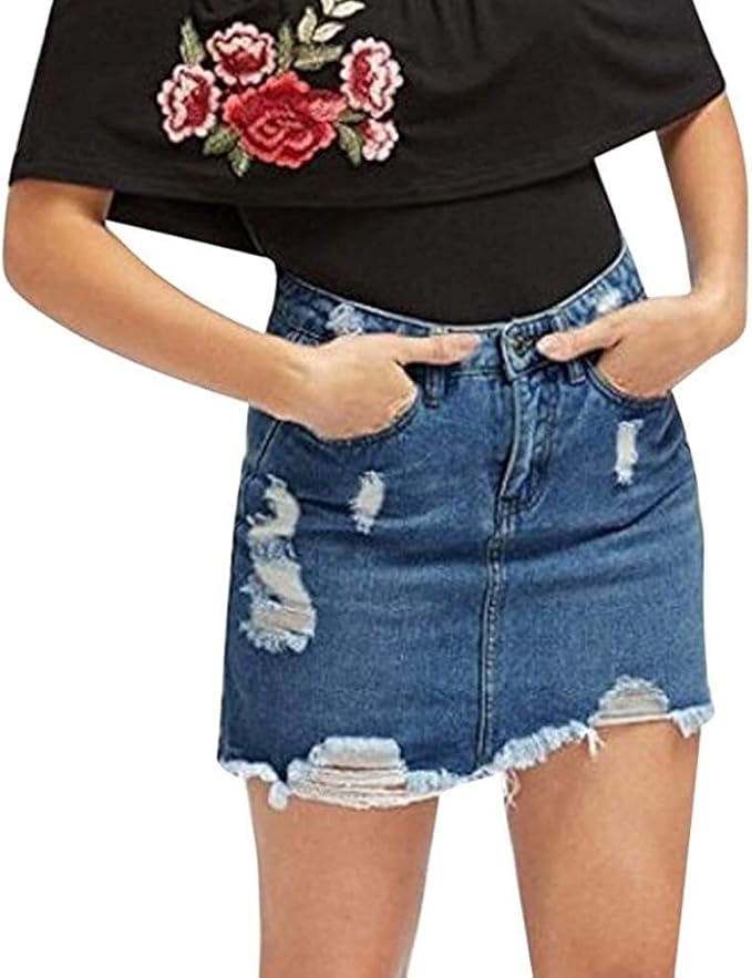 Skirts Women Denim Skirt Fringed Decoration Classic Conveniently Elegant Korean Version Fashion