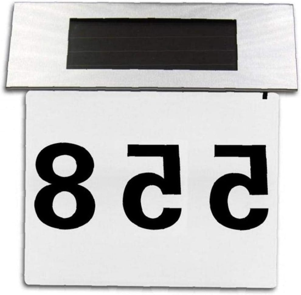Outdoor Stainless Steel Solar Number Light Outdoor Wall Plaque Solar Powered Lights Solar Wall Lights Outside Garden Fence Outside Wall: Kitchen & Dining