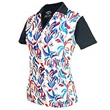 Monterey Club Ladies' Dry Swing Water Fountain Print Colorblock Shirt #2346