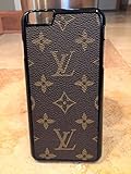 Handcrafted iPhone 6plus flexible cell phone case covered with repurposed Louis Vuitton canvas