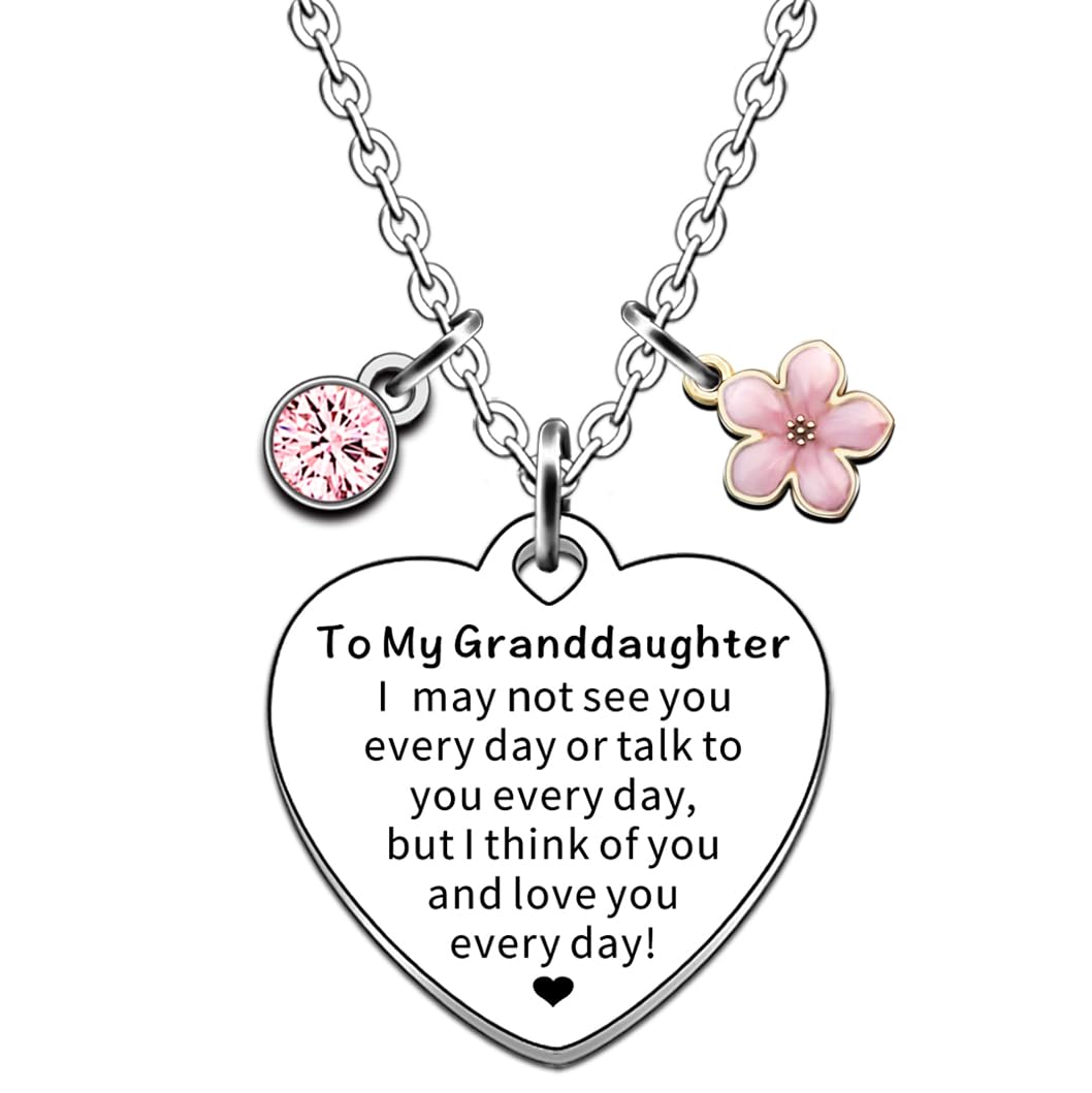 JMIMO Granddaughter Necklace Granddaughter Christmas Birthday Gifts from Nanny Grandad
