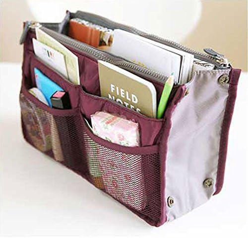 Space Saver Bags Women Travel Insert Handbag Liner Tidy Organiser Red Wine