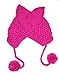 BIBITIME Women's Hat Cat Ear Crochet Braided Knit Caps Warm Snowboarding Winter (One Size, Rose)