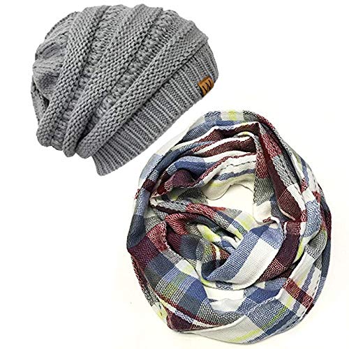 Bowbear Tartan Winter Infinity Scarf with Beanie Bowbear Tartan Winter Infinity Scarf with Beanie