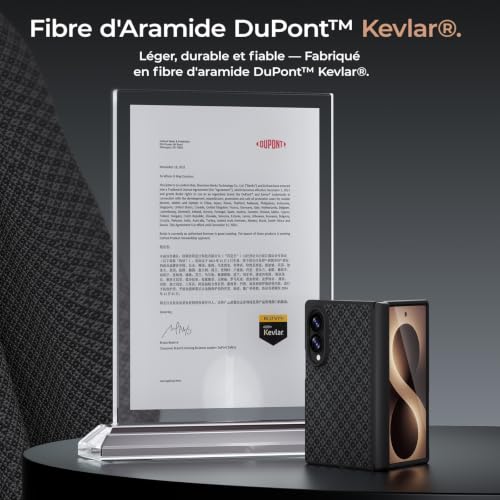 BENKS Case for Samsung Galaxy Z Fold 8 with Screen Protector, Hinge Protector, Heavy Duty Shockproof Drop Proof Kevlar & TPU Case, Compatible MagSafe, ArmorGrid Pro Grand Combo | Antichoc Magnétique en Fibre d'Aramide Kevlar et TPU,Protection Antichute de Niveau Militaire,Protection de la Charnière