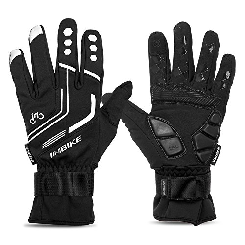 Inbike men s winter thermal full finger gloves gel padded reflect…