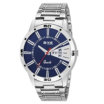 Axe Style Watches Day and Date Functioning Plain Blue Watch XDD/8003