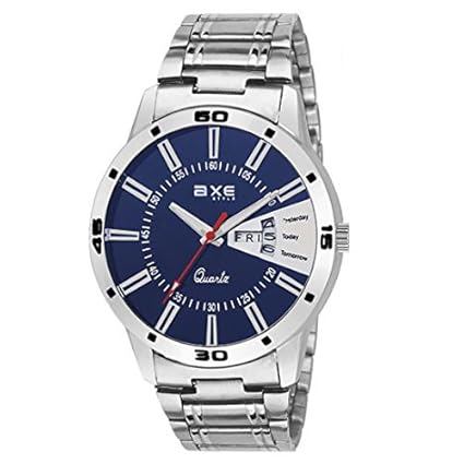 Axe Style Watches Day and Date Functioning Plain Blue Watch XDD/8003