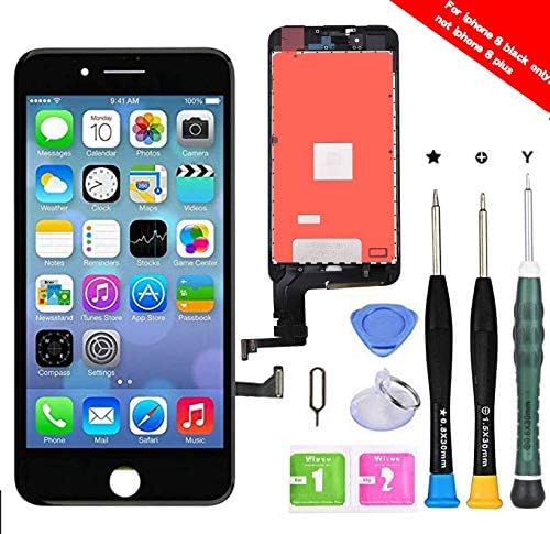 Premium Screen Replacement Compatible with iPhone 8 4.7 inch Full Assembly -LCD Touch Digitizer Display Glass Assembly with Tools, Fit Compatible with iPhone 8 (Black)