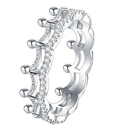 BORUO 925 Sterling Silver Ring, Cubic Zirconia