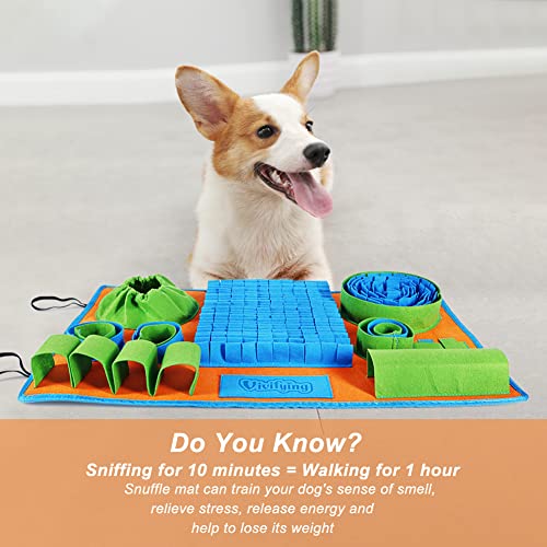 Vivifying Snuffle Mat for Dogs, Interactive Feeding Game for Boredom and Mental Stimulation, Dog Feeding Mat Encourages Natural Foraging Skills and Slow Eating