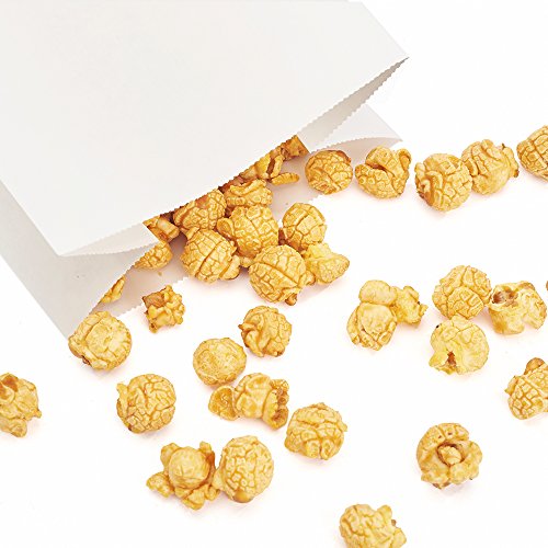 Halulu 50pcs Paper Lunch Bags, Bread Bags,Durable Kraft Paper Bags, Paper Snack Bags, Paper Grocery Bags (5x3x9.4, white)