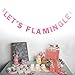TINKSKY Let's Flamingle Bunting Banner Hawaii Party Supplier Glitter Paper Hanging Garland Decoration 3M