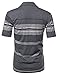 Style by William Casual Striped Short Sleeves Three-Button Polo T-Shirt Charcoal (Pocket) XL