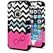 iPhone 5S Case, MagicMobile Hybrid Impact Shockproof Cover Hard Armor Shell and Soft Silicone Skin Layer [ Chevron Pattern with Infinity Pink Love Design and Black Silicone ] with Screen Protector and Stylus