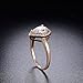 Dnswez Teardrop Pear Cut Cubic Zirconia CZ Wedding Engagement Band Ring Champagne Gold