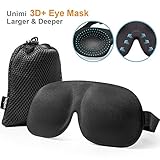 Eye Cover Sleeping Mask, Upgrade 100% Blackout Eye Mask & Blindfold, Larger and Super Deeper, Larger Sleep Mask