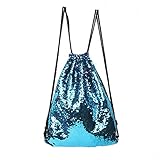 Mermaid Sequin Backpack Glittering Outdoor Shoulder Bag, Winmany Magic Reversible Glitter Drawstring Backpack , Fashion Bling Shining Dance Bag, Sports Backpack Bag