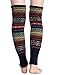 Santwo Women Knee High Socks Winter Bohemian Boot Cuffs Knit Crochet Leg Warmers (navy)