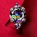Yazilind Round Cut Big Stone Royal Rainbow Purple Cubic Zirconia CZ Silver Plated Ring Size