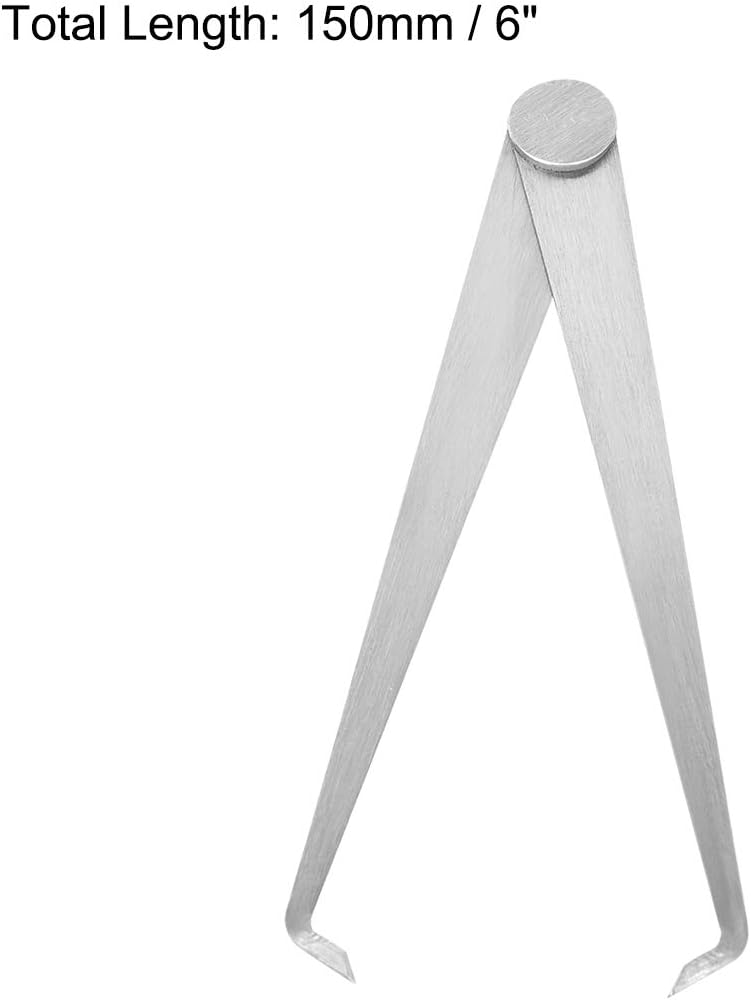 sourcing map 150mm 6-inch Inside Outside Caliper Stainless Steel Firm Friction Joint Measuring Tool 1 Pair - Image 4